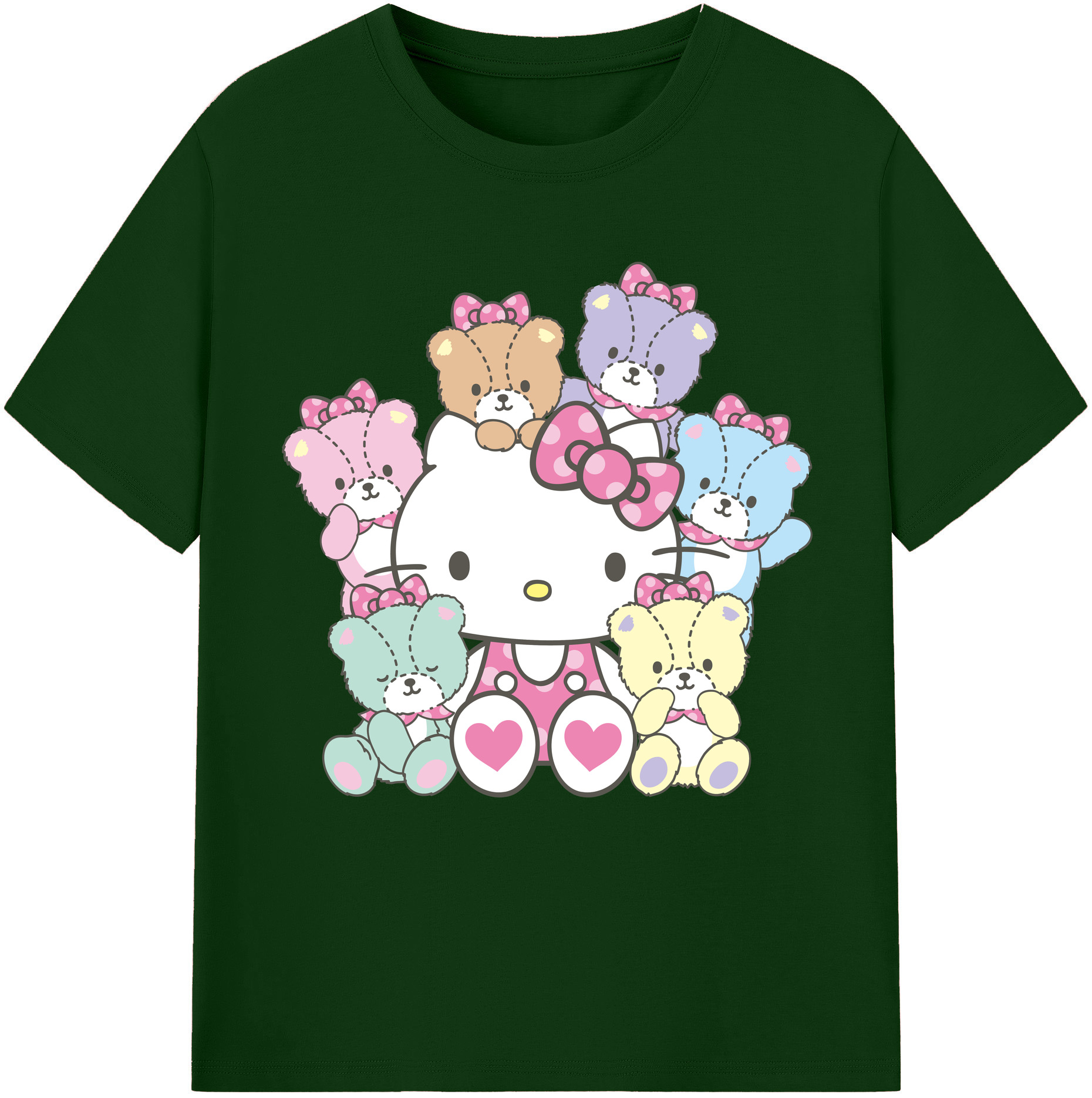 （画像用） Hello Kitty ハローキティ 綿100％半袖Tシャツ（フロントプリント）